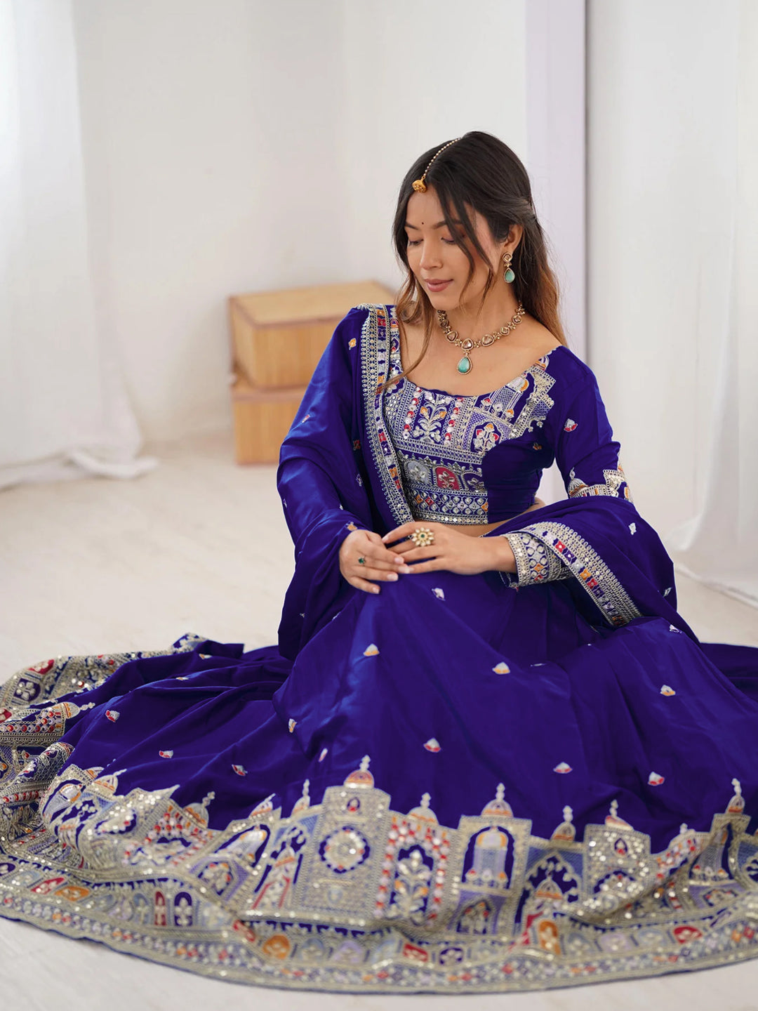 Blue Designer lehengha Choli For Women