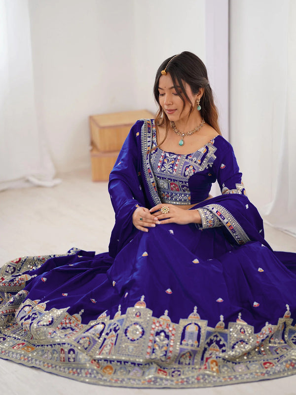 Blue Designer lehengha Choli For Women