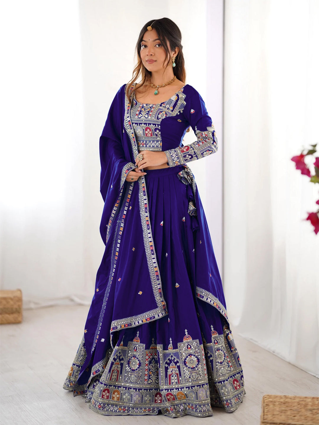 Blue Designer lehengha Choli For Women