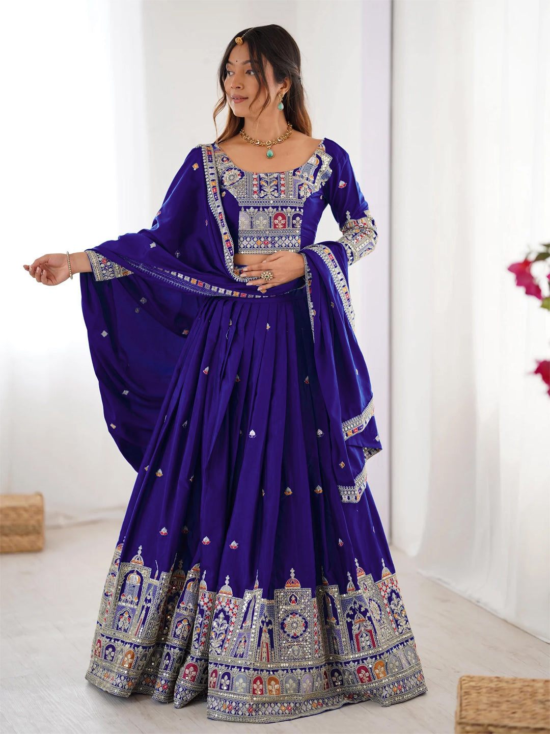 Blue Designer lehengha Choli For Women