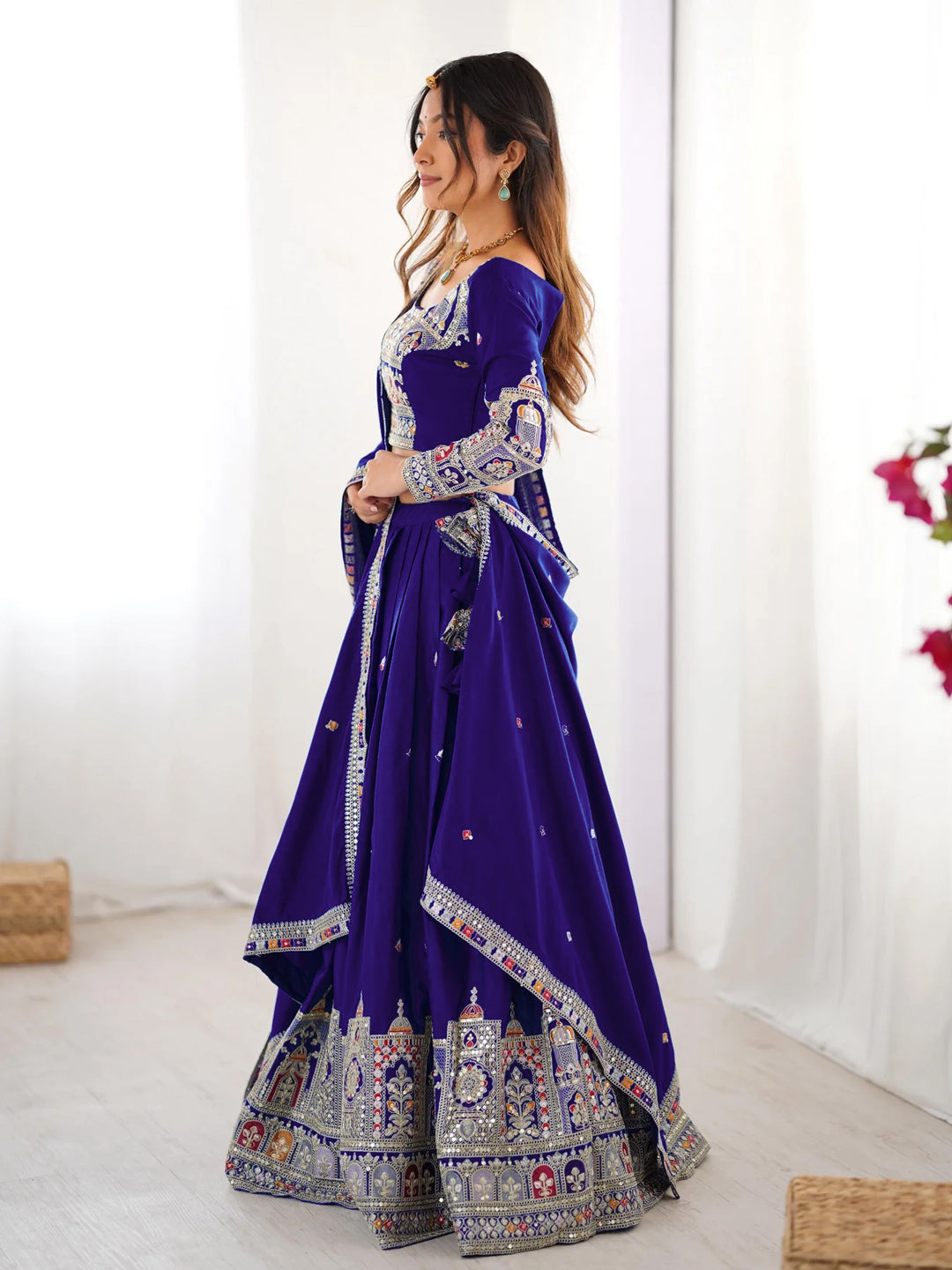 Blue Designer lehengha Choli For Women