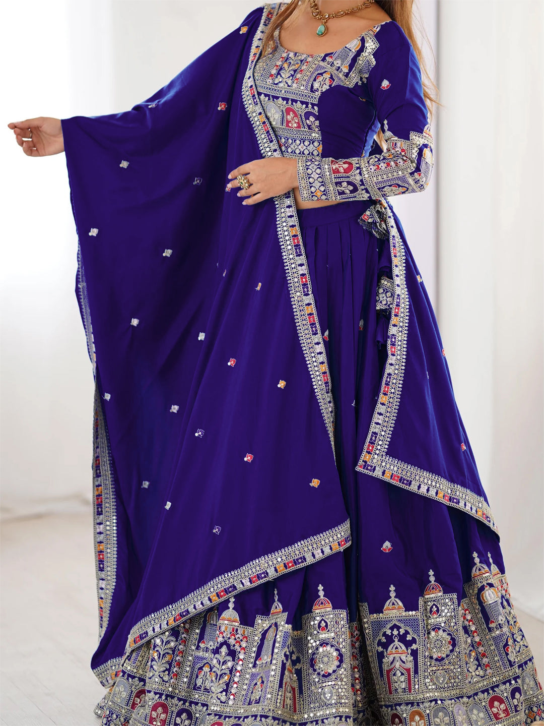 Blue Designer lehengha Choli For Women