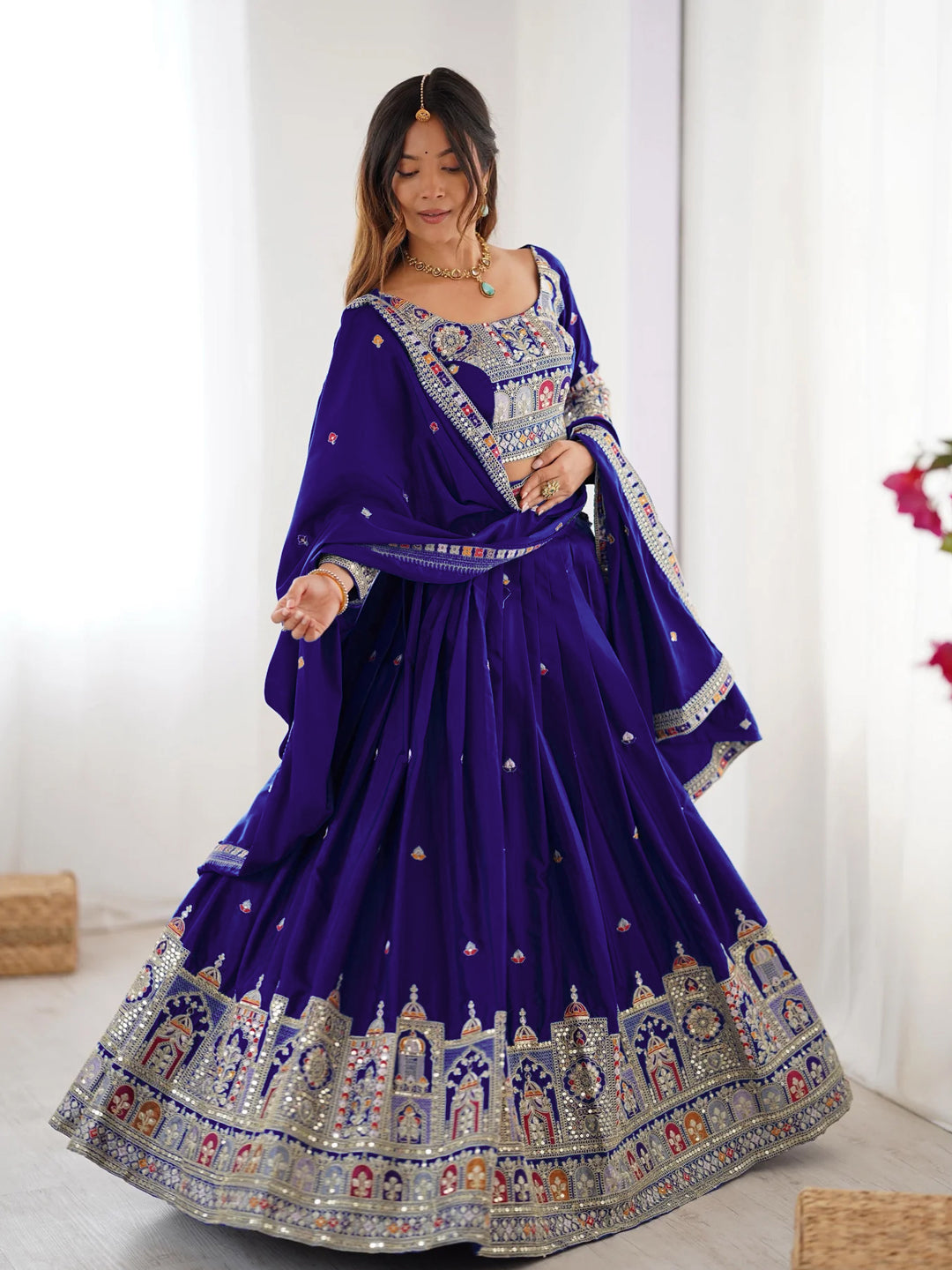 Blue Designer lehengha Choli For Women