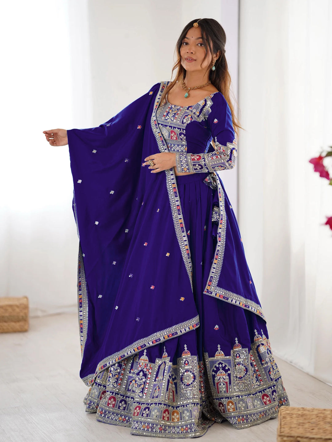 Blue Designer lehengha Choli For Women