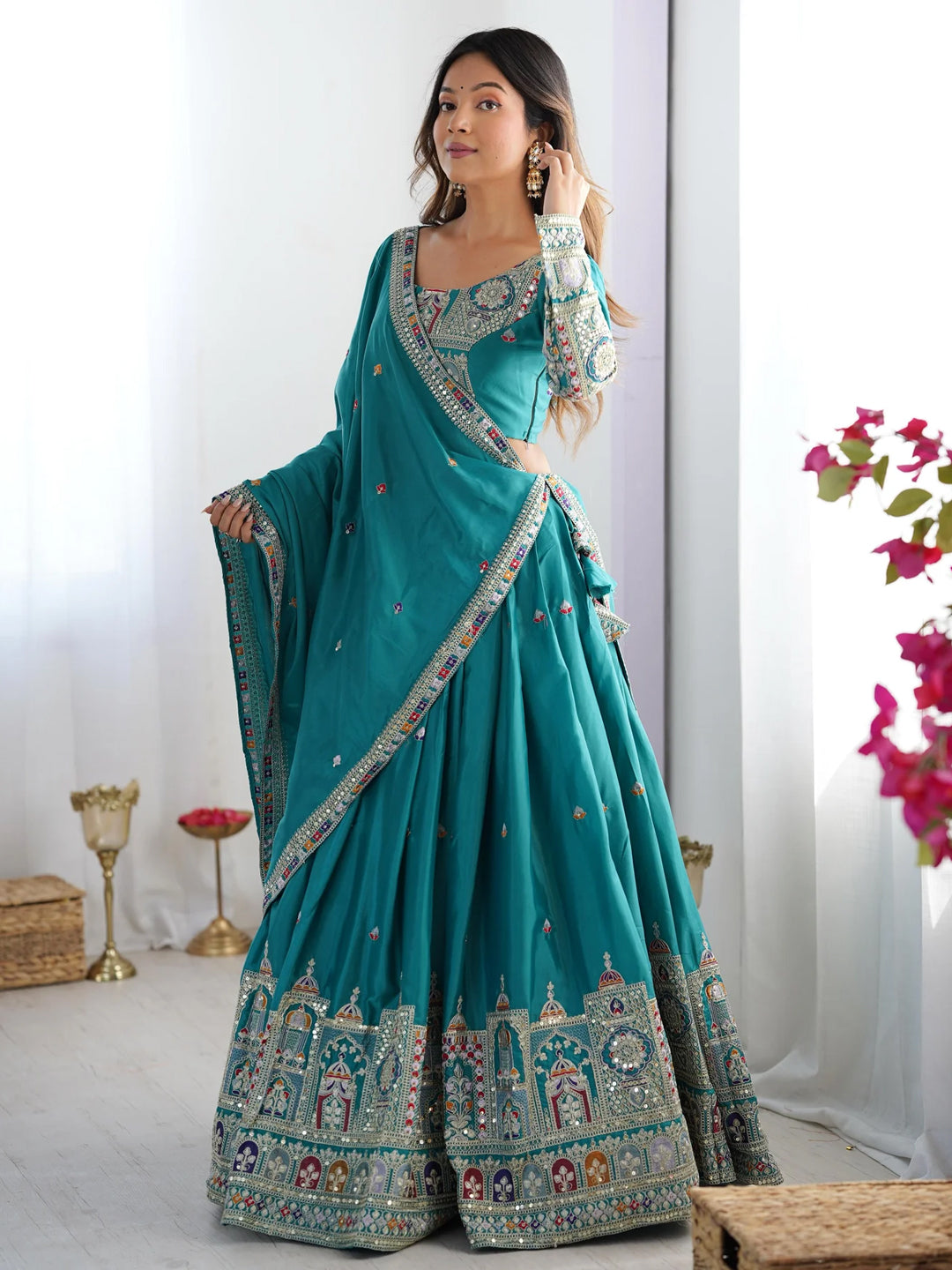 Blue Designer lehengha Choli For Women