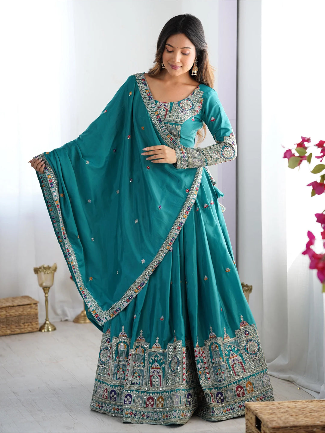 Blue Designer lehengha Choli For Women