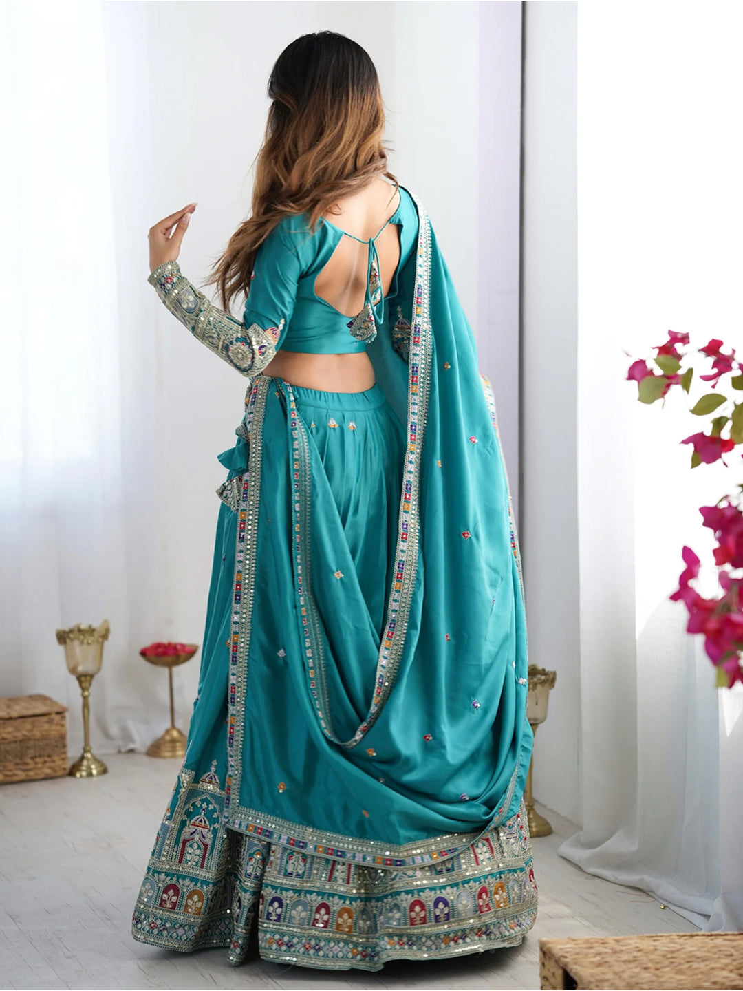 Blue Designer lehengha Choli For Women