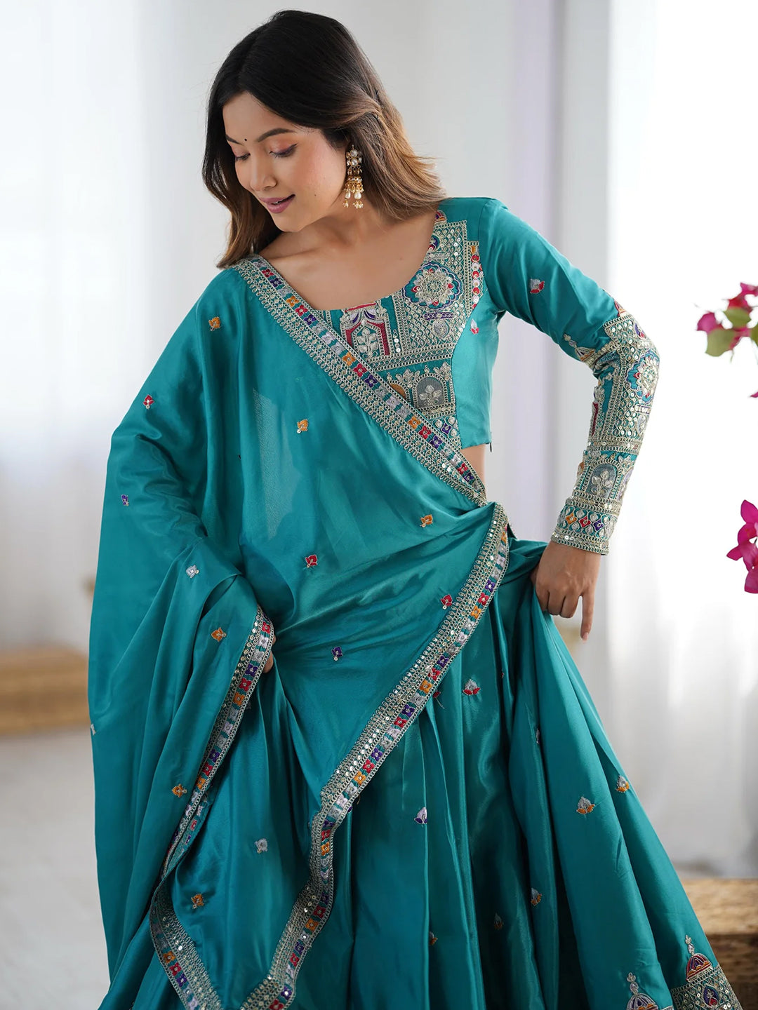 Blue Designer lehengha Choli For Women