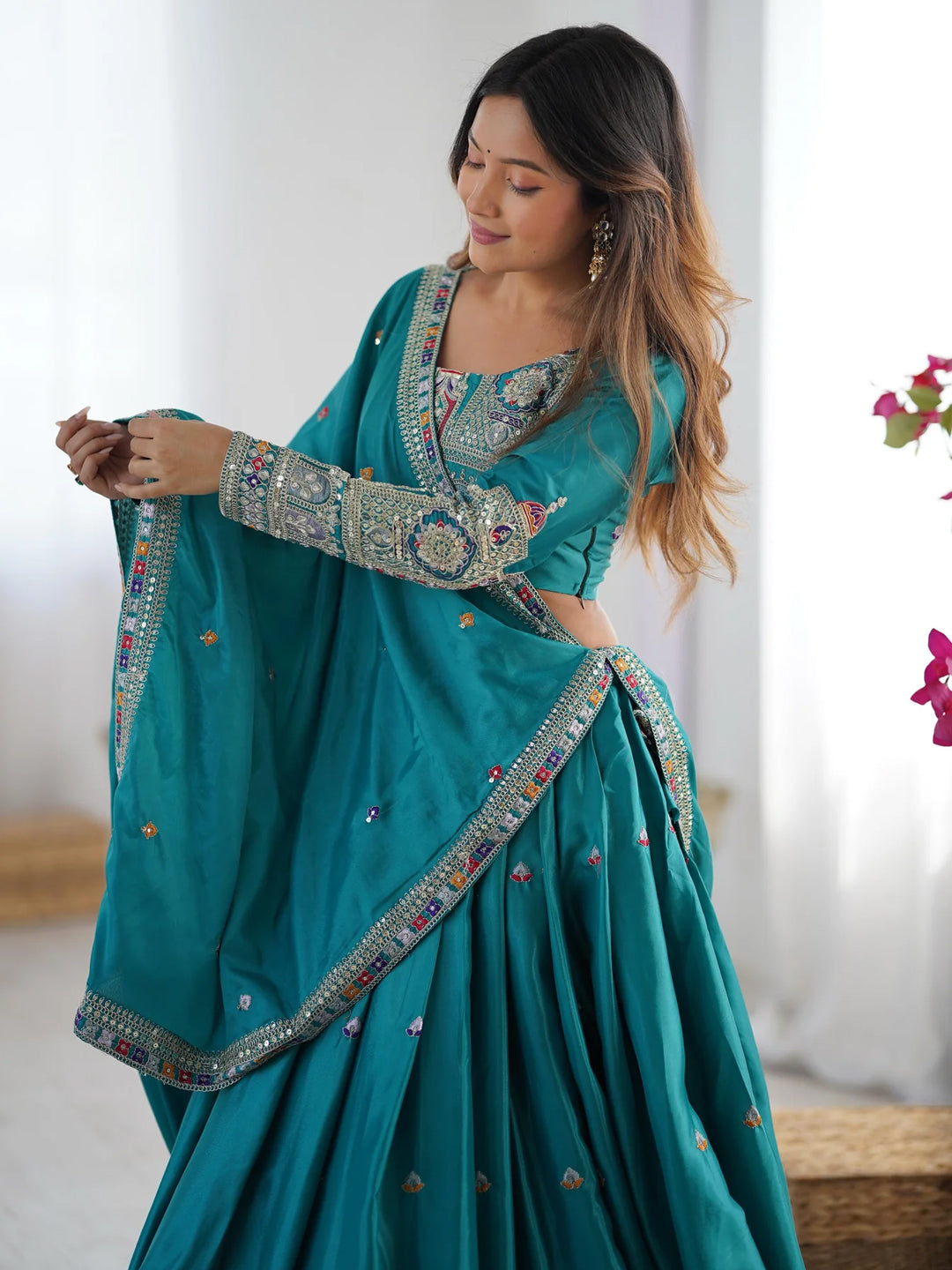 Blue Designer lehengha Choli For Women