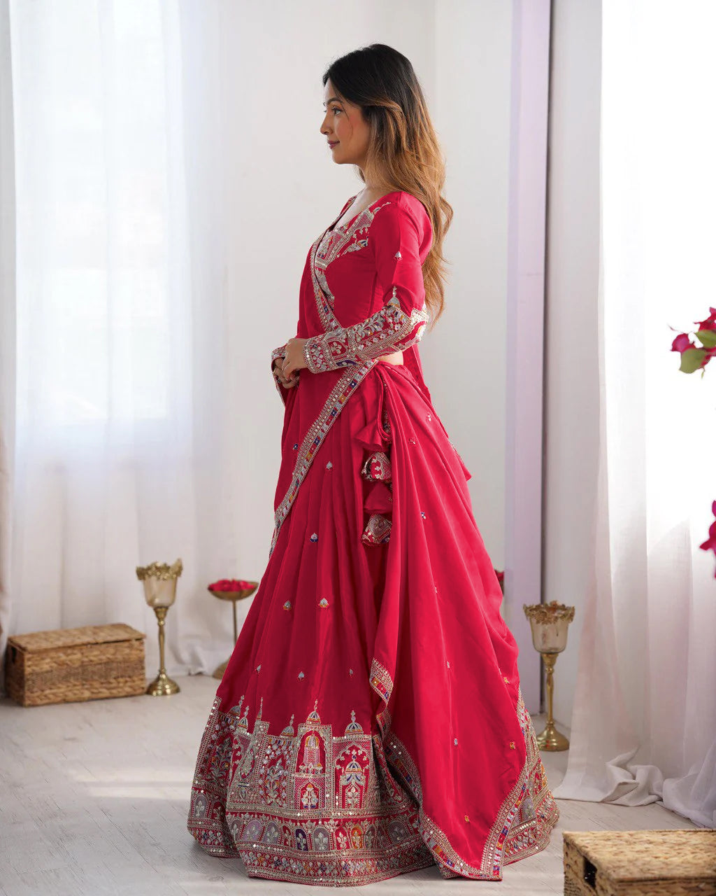 Pink Designer lehengha Choli For Women