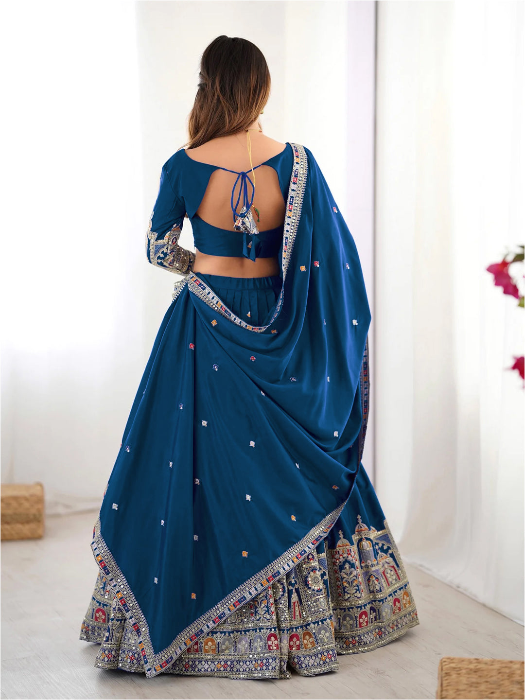 Turquoise Designer lehengha Choli For Women